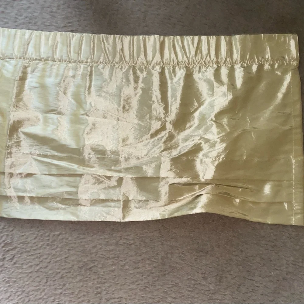 Peri Gold Sheen Textured Tiered Rod Pocket Elegant Window Valance Curtain 52x18